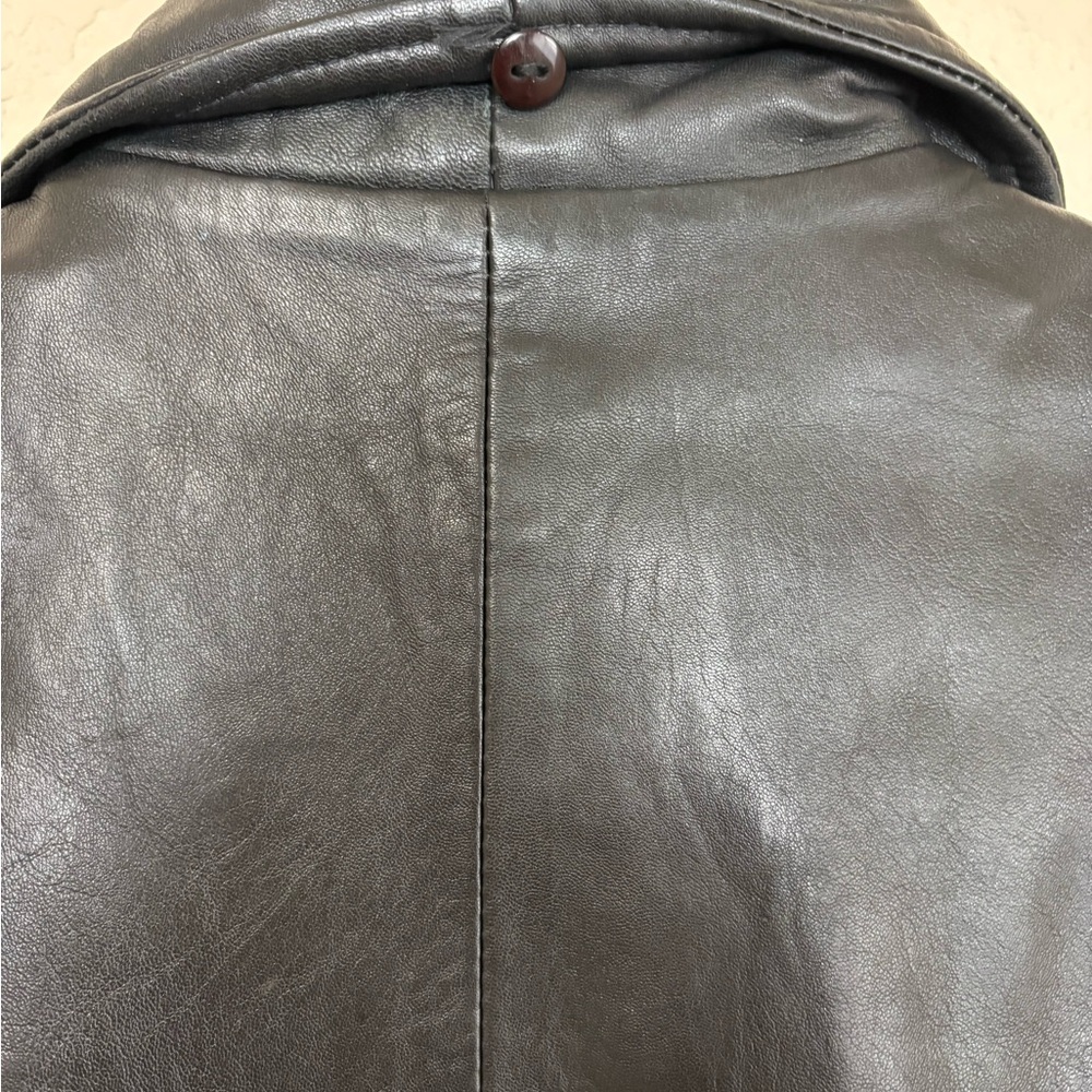 Vintage Saguaro West Black Leather Collared Zip Up Vest for Women Size Small - Picture 8 of 15